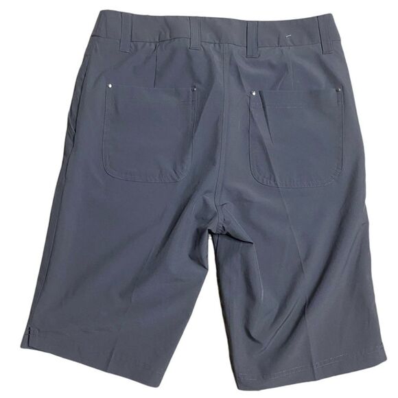 Zyia Active Wm’s Sm Grey Clubhouse Active Stretch Athletic Zip Shorts - Picture 2 of 4